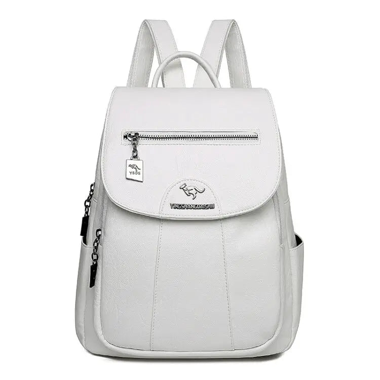 Diebstahlsicherer Lederrucksack mit großem Fassungsvermögen für Damen | Intto