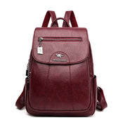 Diebstahlsicherer Lederrucksack mit großem Fassungsvermögen für Damen | Intto