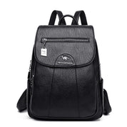 Diebstahlsicherer Lederrucksack mit großem Fassungsvermögen für Damen | Intto