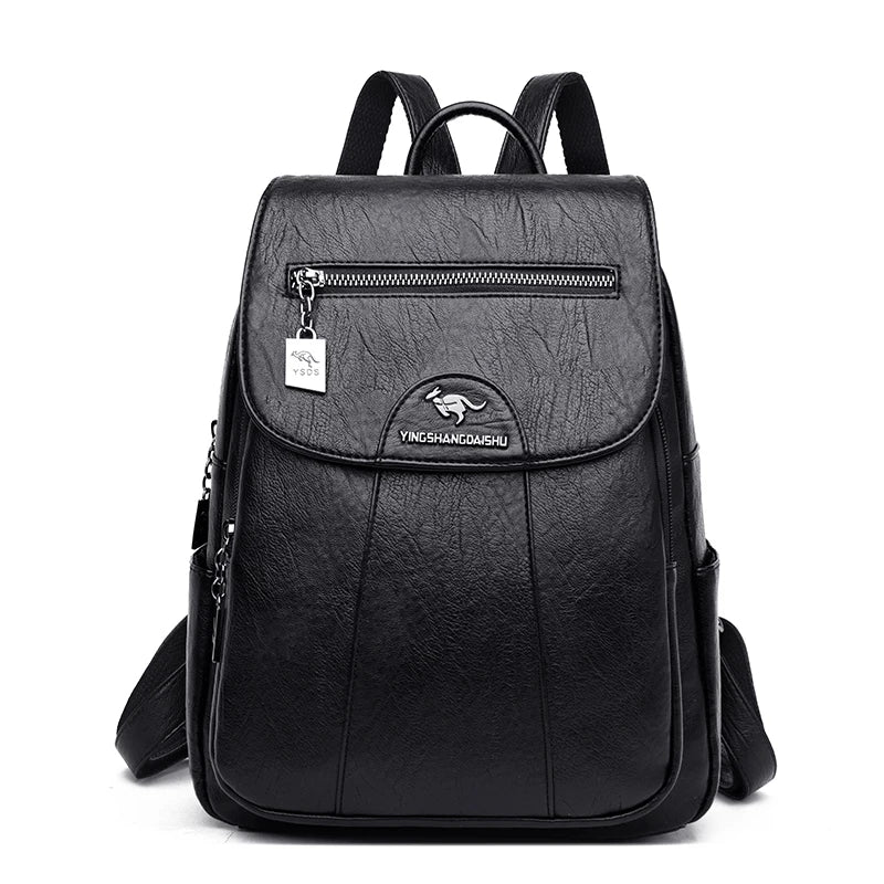 Diebstahlsicherer Lederrucksack mit großem Fassungsvermögen für Damen | Intto