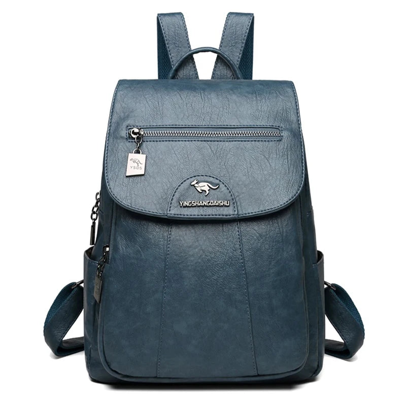 Diebstahlsicherer Lederrucksack mit großem Fassungsvermögen für Damen | Intto