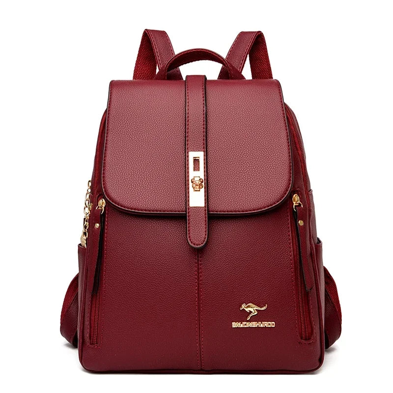 Anti-Diebstahl-Lederrucksack für Damen mit großem Fassungsvermögen | Lottie