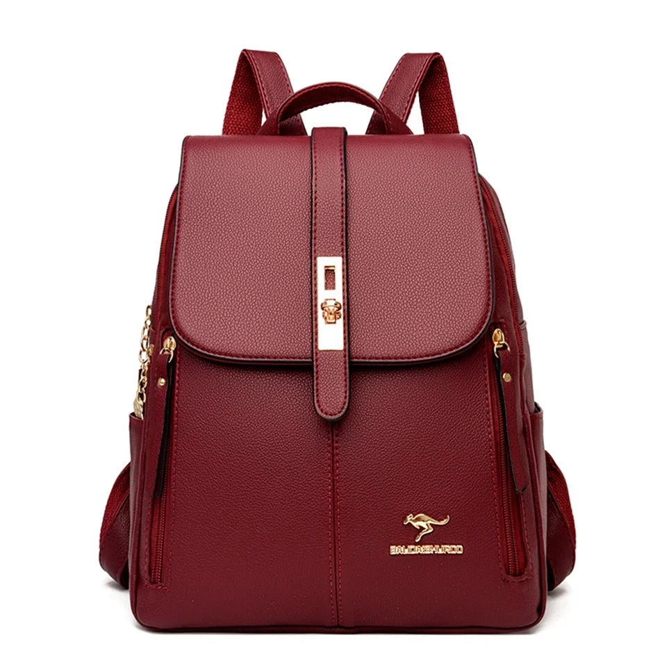 Anti-Diebstahl-Lederrucksack für Damen mit großem Fassungsvermögen | Lottie
