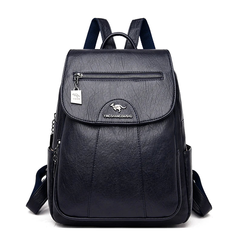 Diebstahlsicherer Lederrucksack mit großem Fassungsvermögen für Damen | Intto